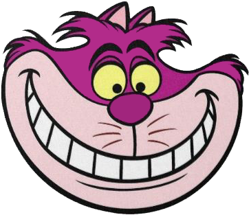 Cheshire Cat Clipart - Alice In Wonderland Cheshire Cat Face (378x328)
