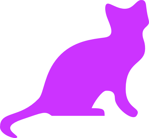 Purple Cat Silhouette - Cat Purple Clipart (600x553)