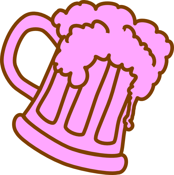 Pink Beer Png (594x599)