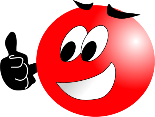Red Smiley Face Clip Art - Red Smiley Face Png (600x454)