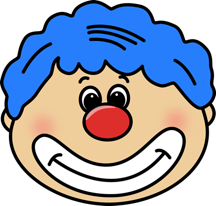 Circus Clown Face Clip Art - Circus Clown Face Clipart (438x418)