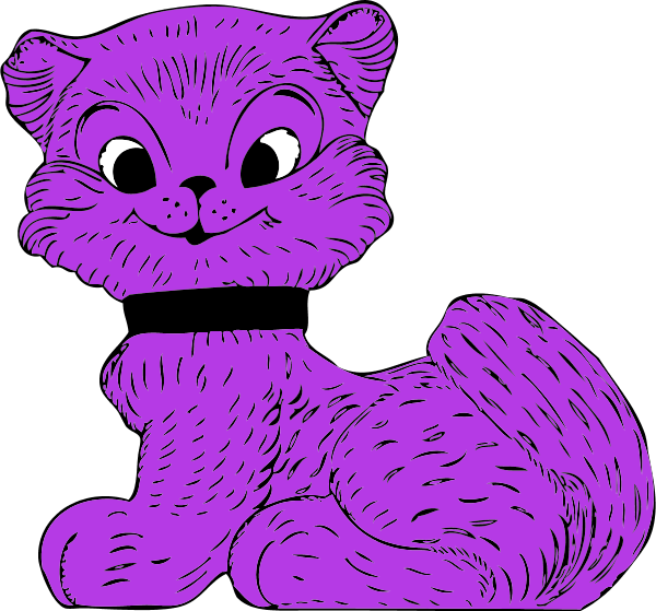 Purple Cat Clipart Cartoon Free Download Clip Art On - Purple Cat Clip Art (600x559)