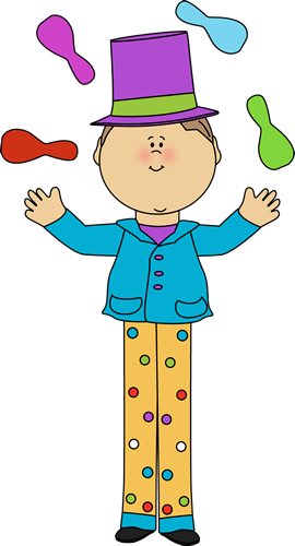 Cute Clipart Circus - Juggler Clip Art (270x500)