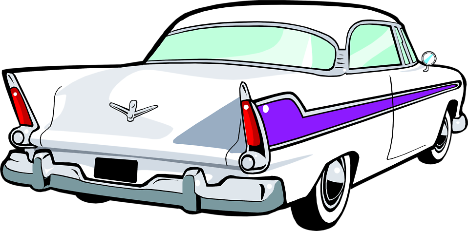Behind View Classic Car Clipart - Vintage Cars Clip Art (958x474)