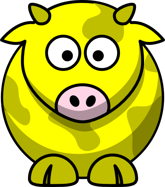 Yellow Cow 2 Clip Art - Draw Cartoon Cow (528x598)