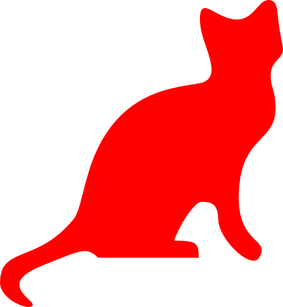 Red Cat Silhouette Clip Art At Clker - Red Cat Silhouette (552x599)