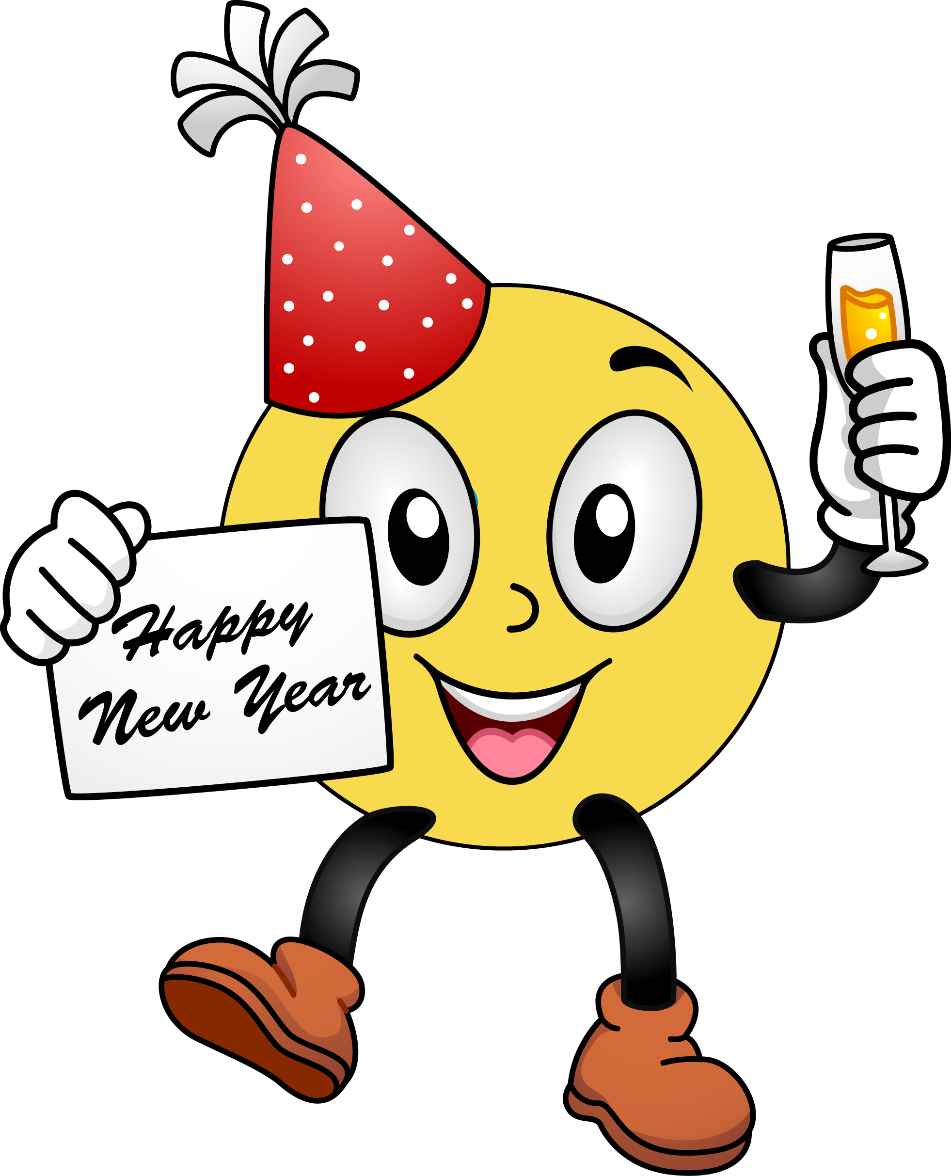Happy New Year Smiley Face Clip Art Clipart Free Clipart - Love Happy New Year Greetings (1962x2426)