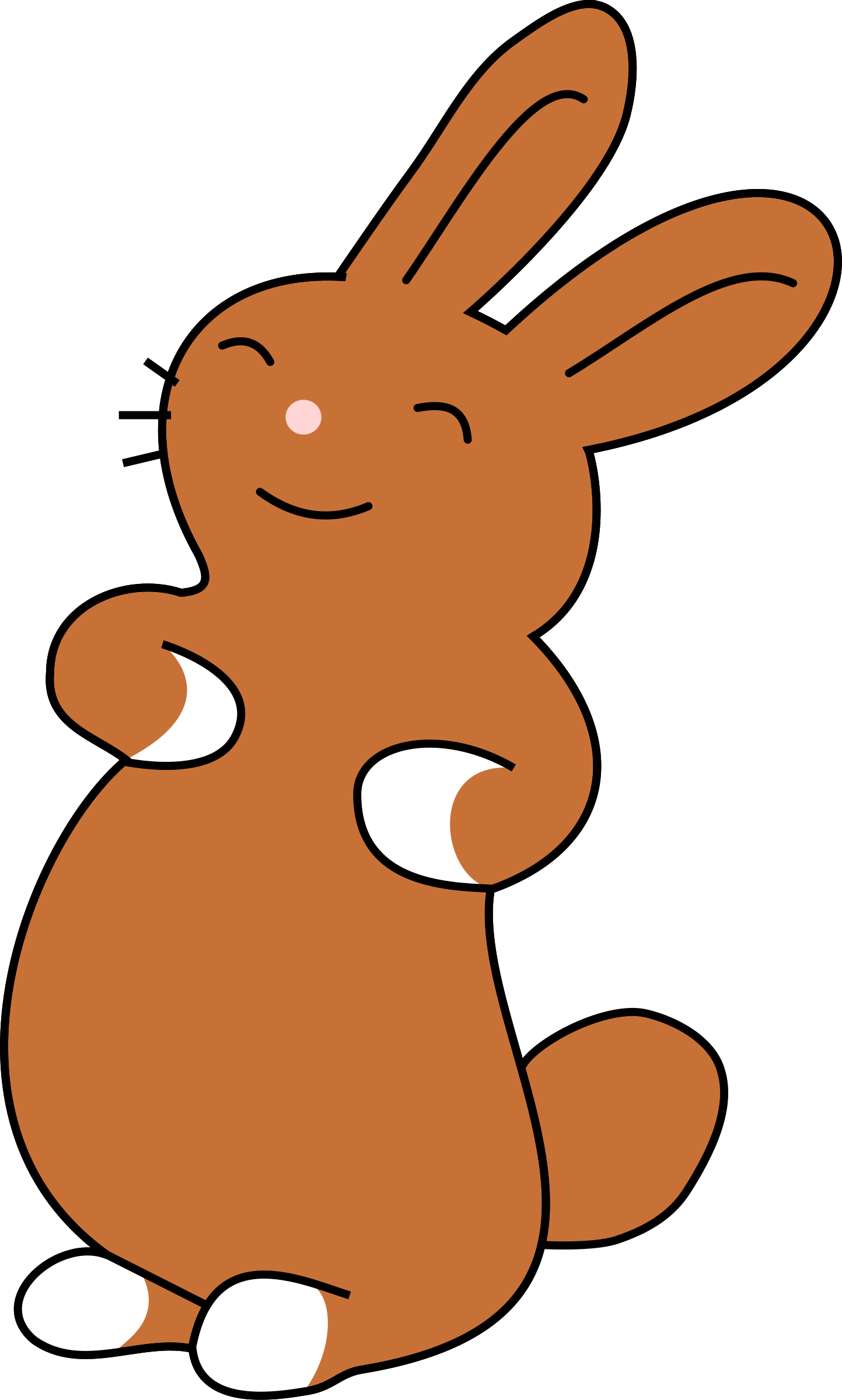 Bunny Rabbit Clip Art Clipartcow - Brown Rabbit Cartoon Png (1443x2400)