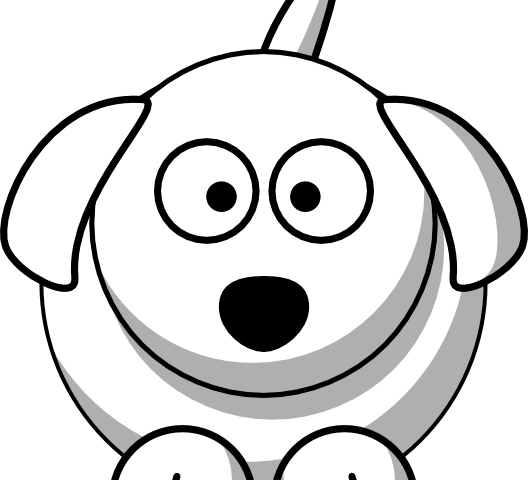 Happy Dog Face Clip Art Boxer Dog Face - Black And White Dog Cartoon (528x480)