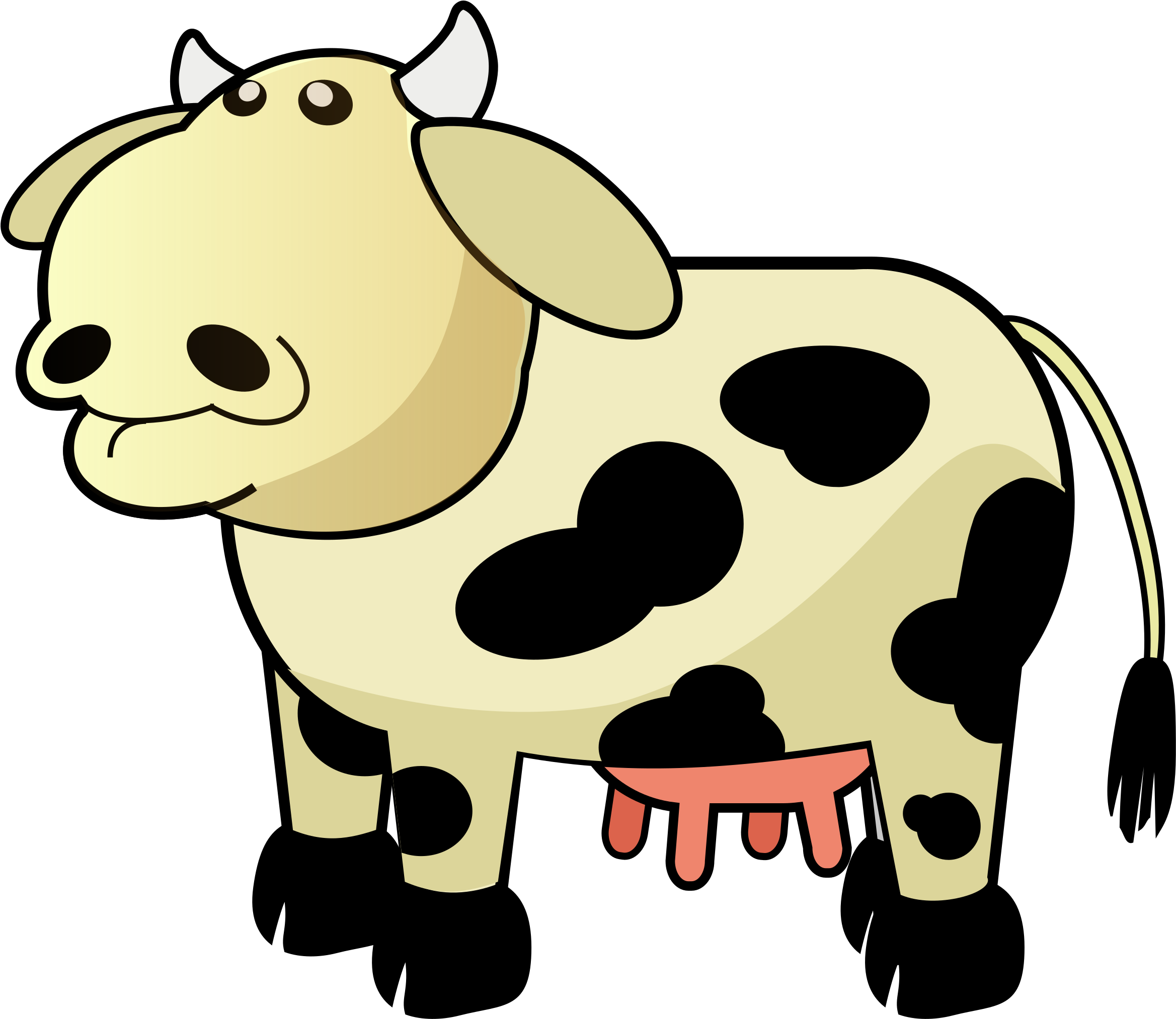 Cow Clip Art - Cow Udder Clip Art (2400x2089)