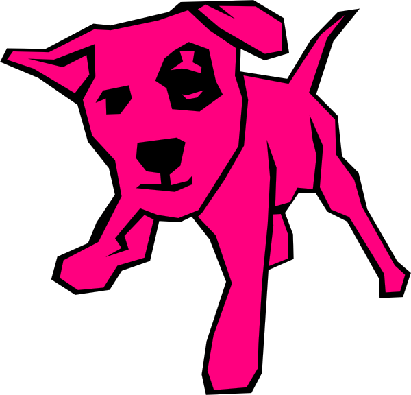 Pink Dog Clip Art At Clker - Dog Clip Art (600x576)