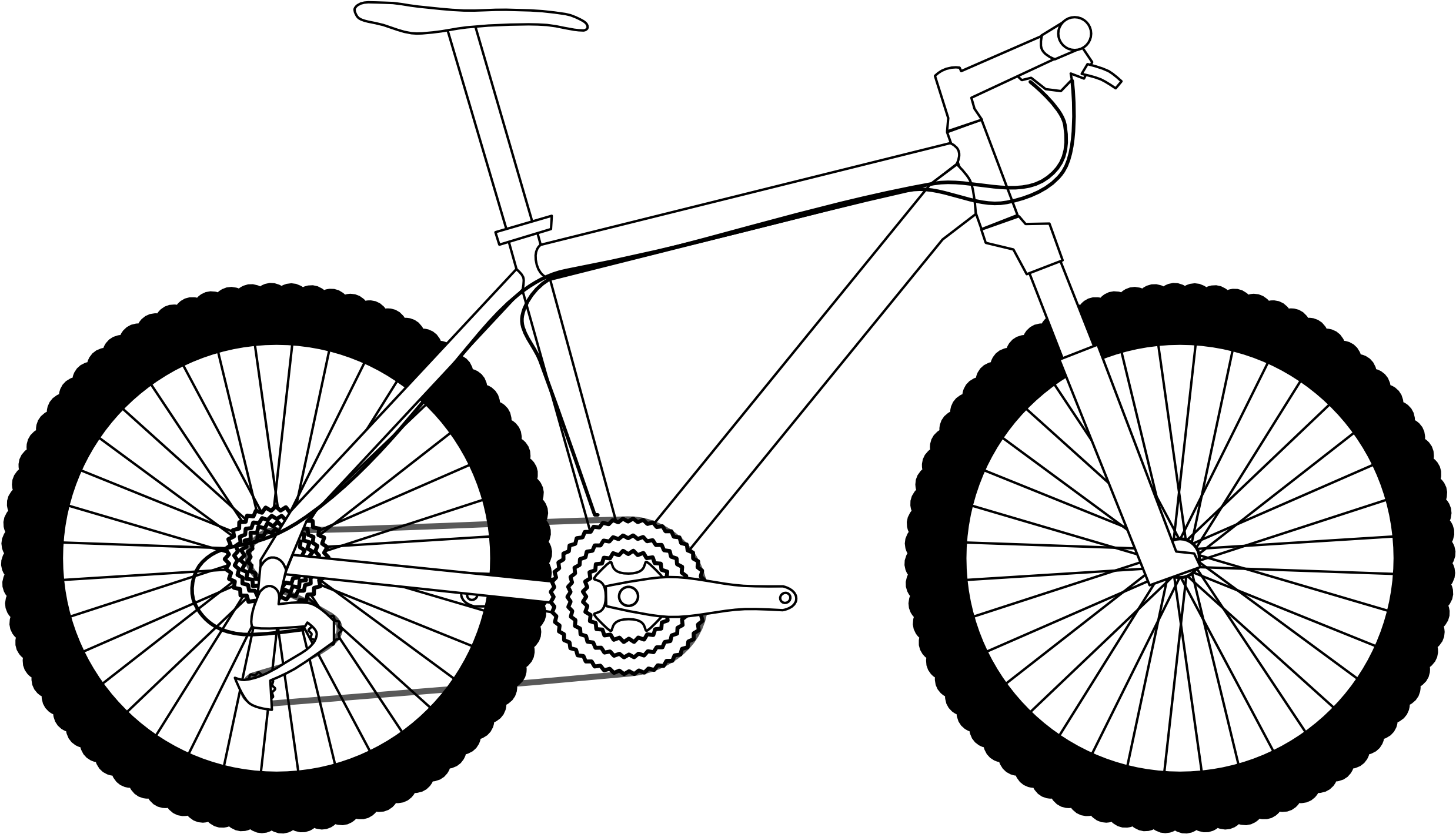 Bicycle Bike Clipart 6 Bikes Clip Art 3 2 6 Clipartcow - Trail Hardtail Mountain Bike (2555x1498)