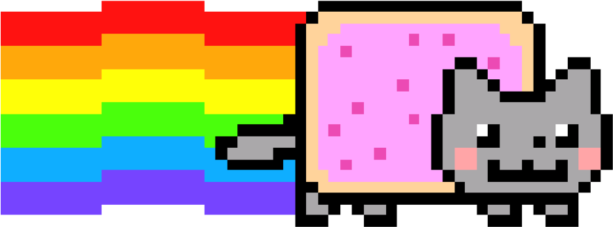 8 Bit Clipart Nyan Cat - Nyan Cat Png (900x368)