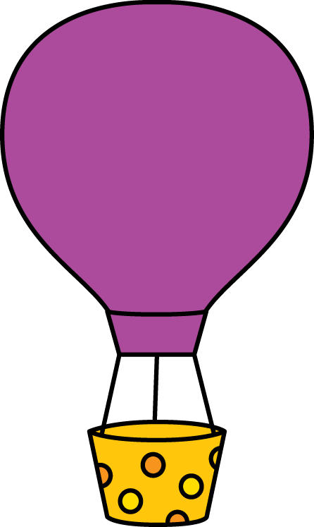 Purple Hot Air Balloon - Clip Art Hot Air Balloon (446x747)