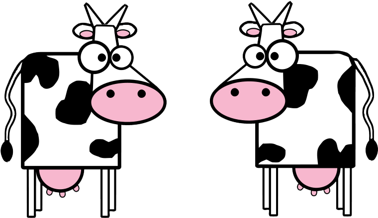 Baby Cow Clipart - Big-eyed Cartoon Cow Shower Curtain (800x506)