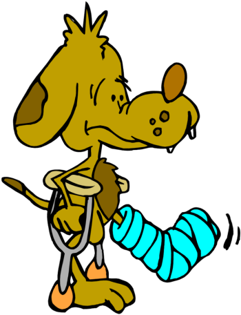 Dog Leg Clipart Injury Clip Art Library - Hurt Dog Clip Art (350x456)