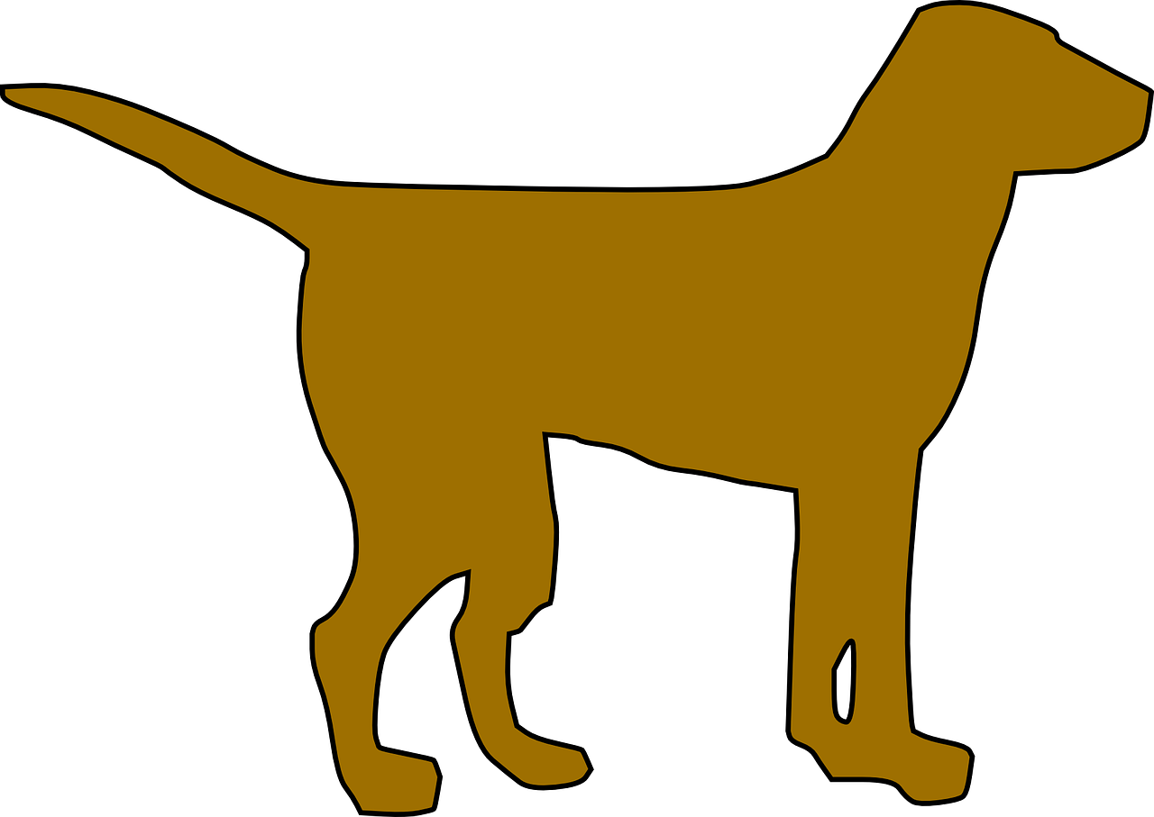 Dog Silhouette Clip Art - Simple Dog Clipart (1280x907)