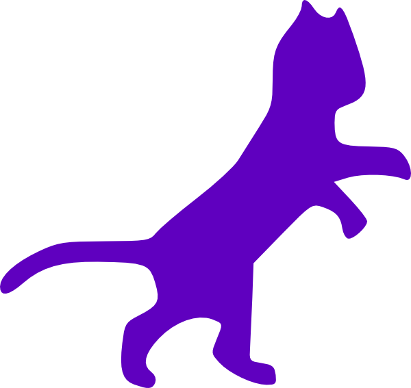Purple Cat Dancing Clip Art - Cat Clip Art (600x567)