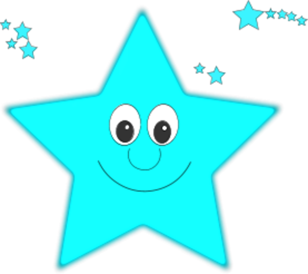 Smiling Faces Clipart - Blue Smiling Star Clipart (600x533)