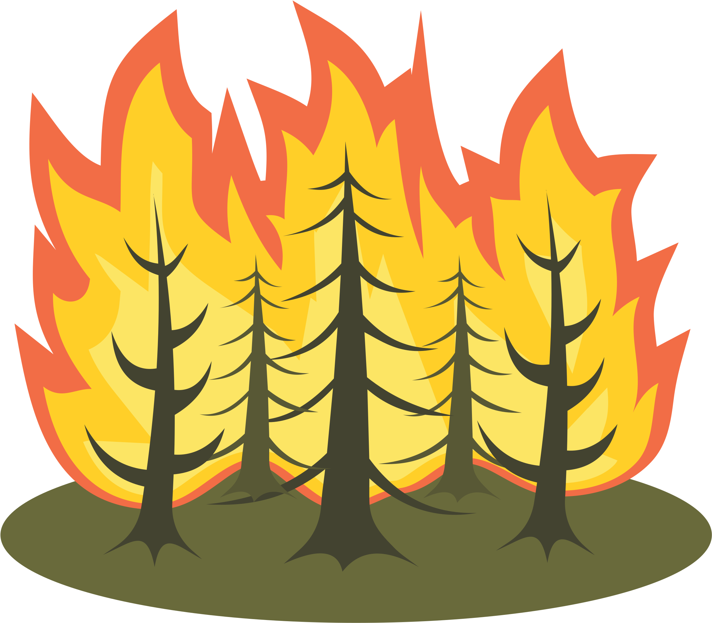 Clipart - Forest Fire Clipart (2400x2103)