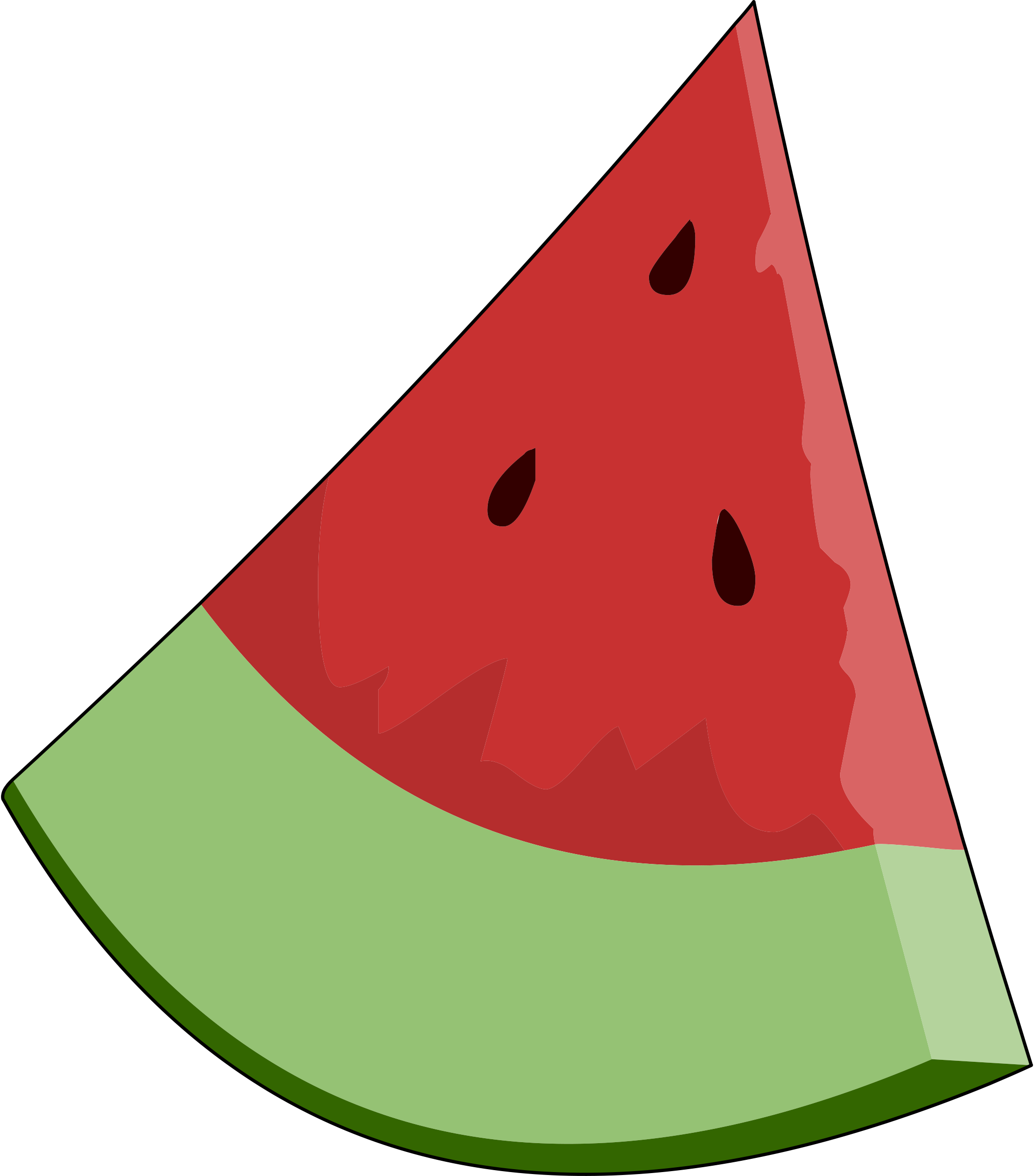 Clip Art Of A Watermelon Clipart Cliparts For You Clipartcow - Food Clipart With Transparent Background (2111x2400)