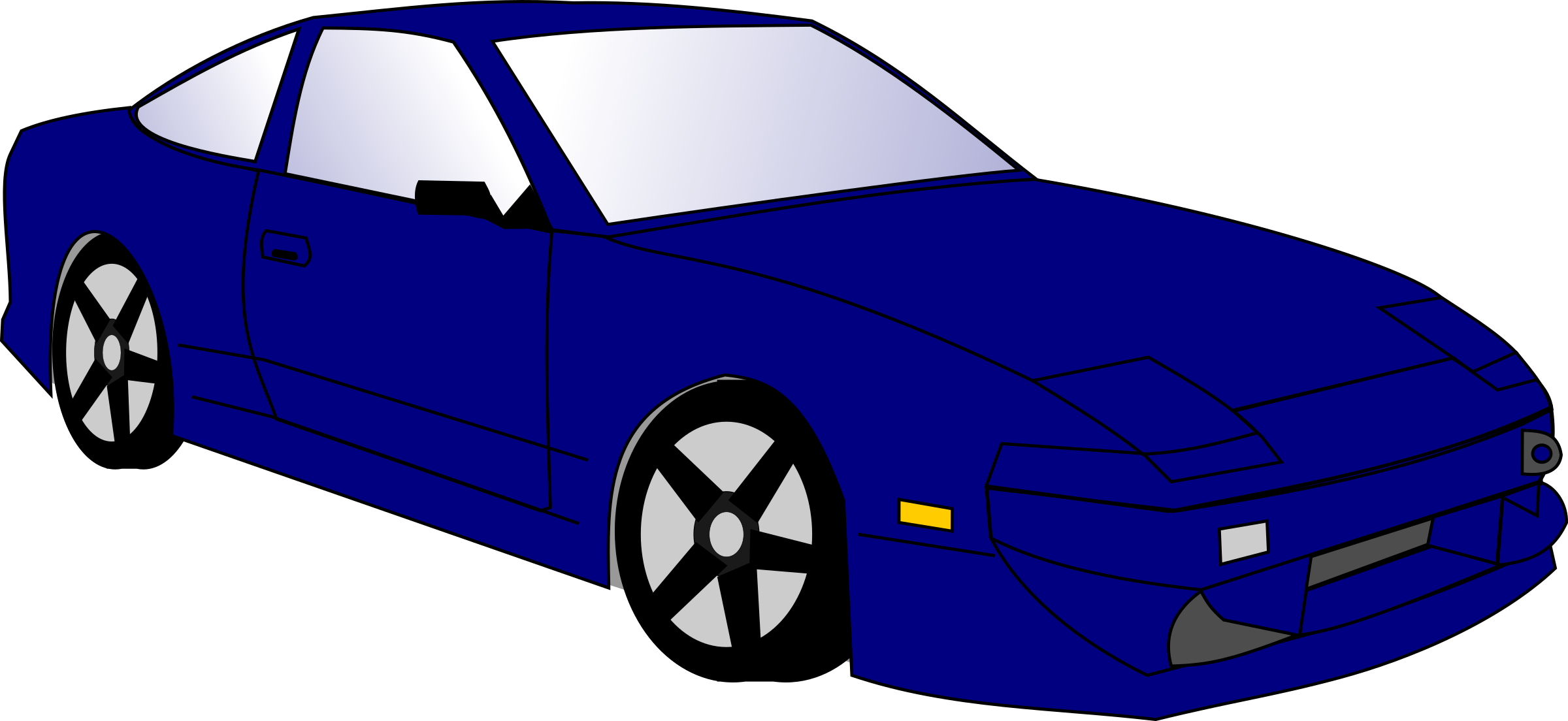 Blue Car Clip Art Free Vector - Car Clip Art (2400x1104)