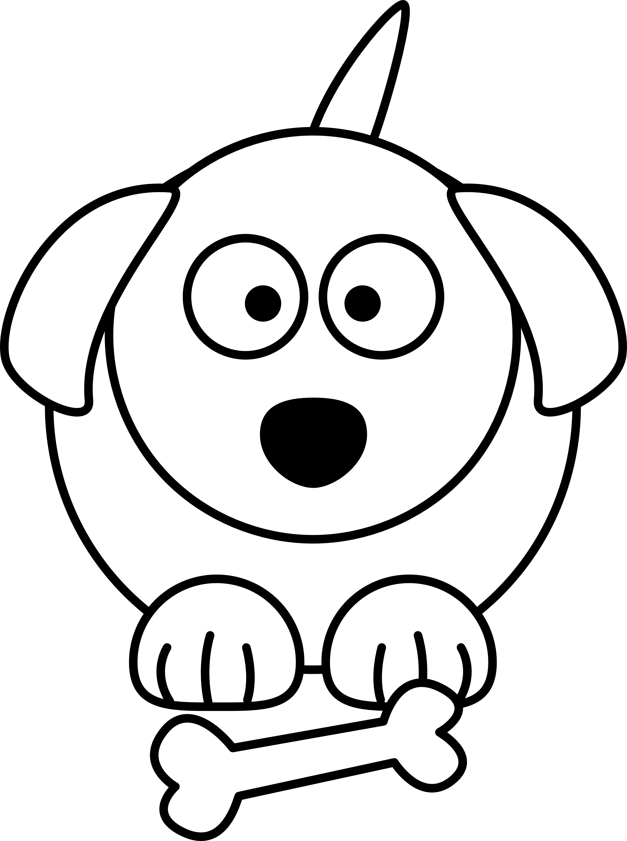 Clip Art Animal Drawings Black And White Of Animals - Cartoon Dog Black And White (2555x3426)