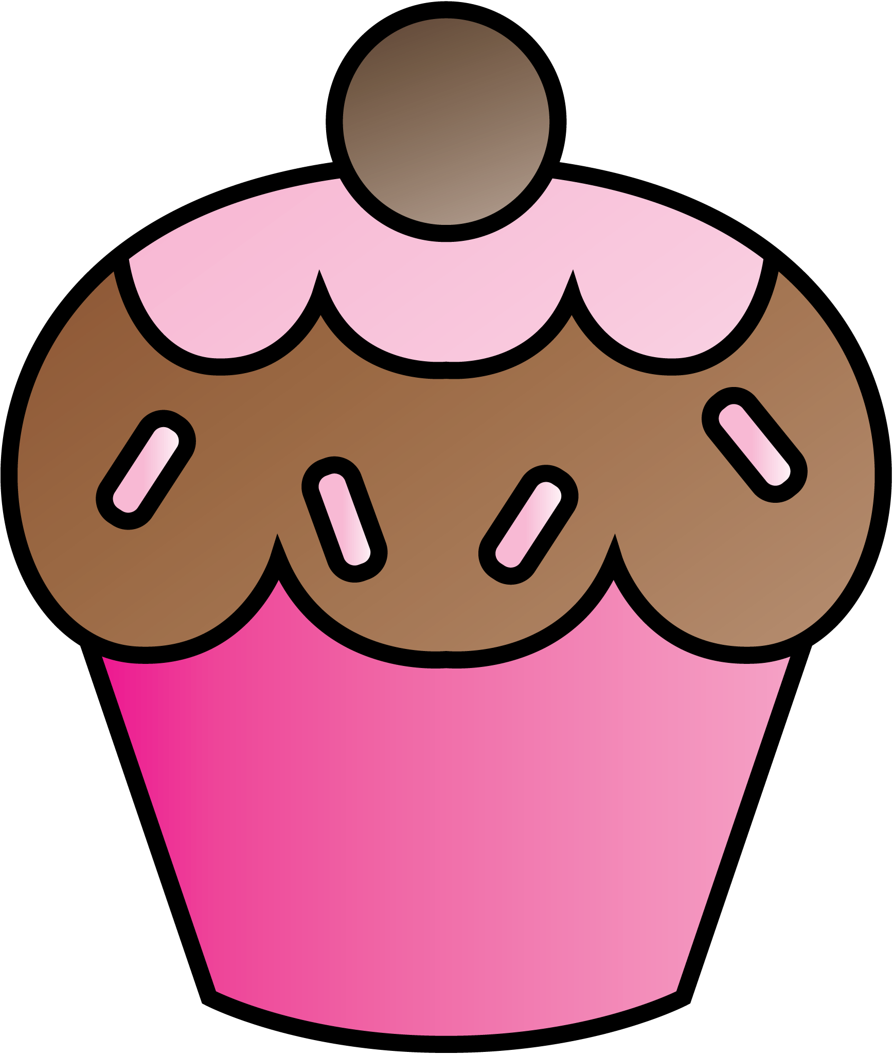 Cupcake Art On Clip Art Cupcake And Pink Cupcakes 2 - Birthday Cupcakes Coloring Pages (1738x2050)