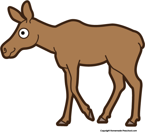 Free Moose Clipart - Moose Calf Clipart (509x461)