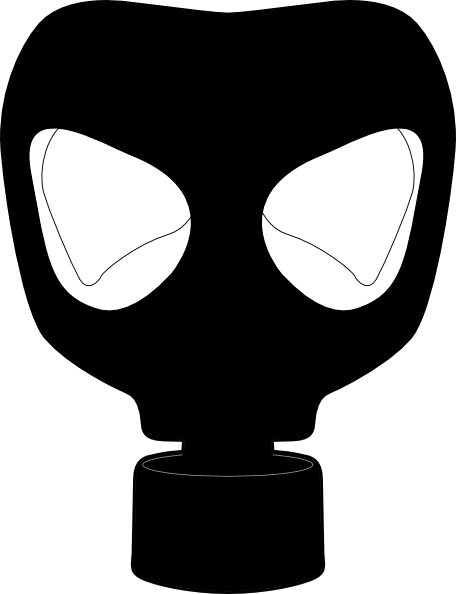 Clip Art Circus Clown Mask - Gas Mask Clip Art (456x594)