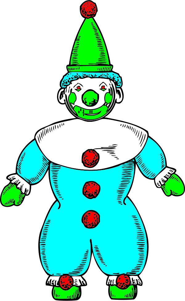 Clown Yellow With Cap - Clown Clipart (600x974)