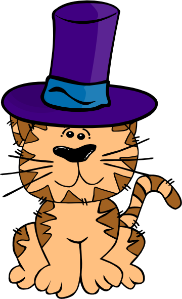 Cat In A Hat Clip Art At Clker - Cat With A Hat Cartoon (360x591)