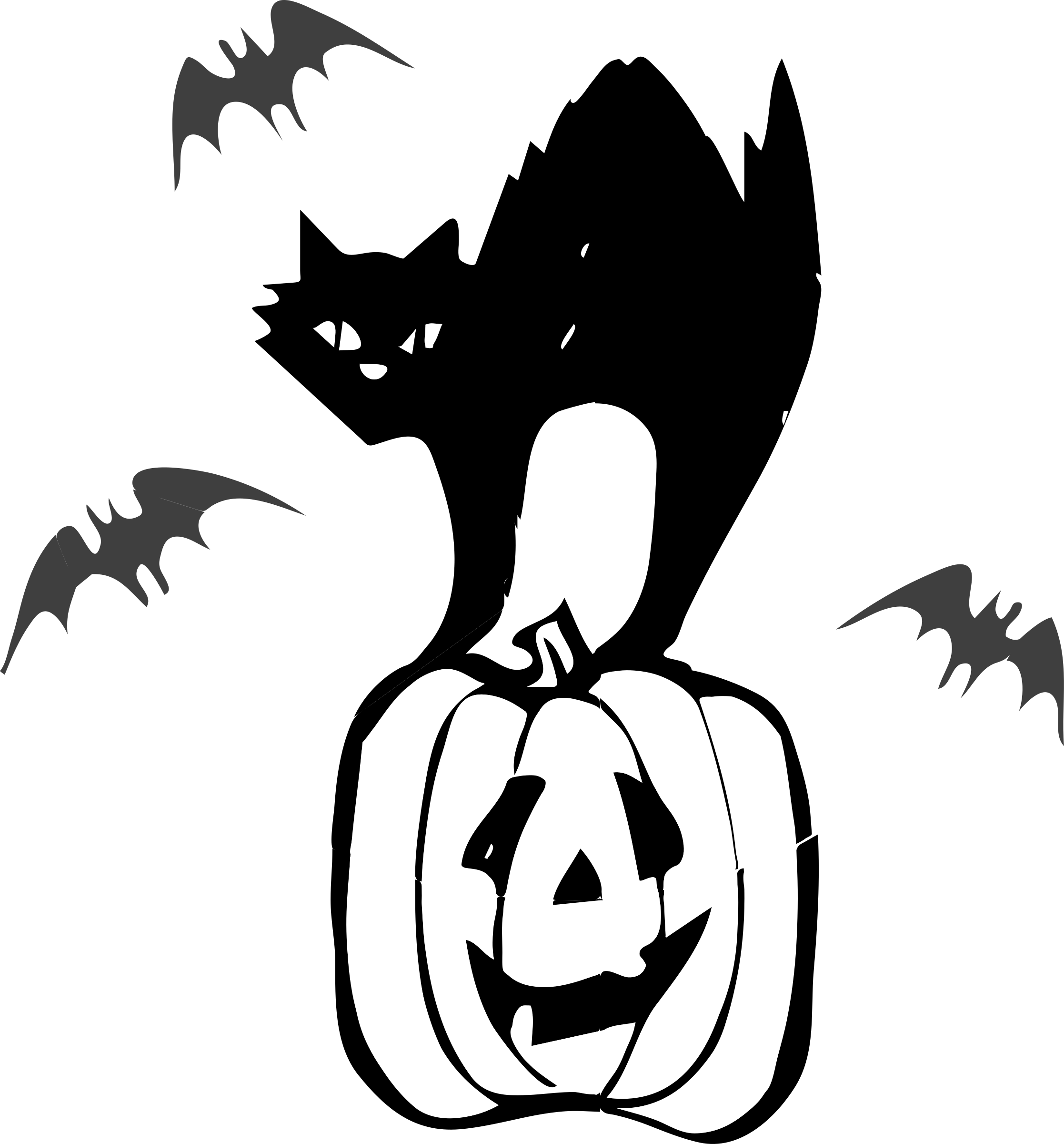 Clip Art Black Cat Halloween Clipart Architetto Gatto - Black Cat Clipart Halloween (2234x2400)