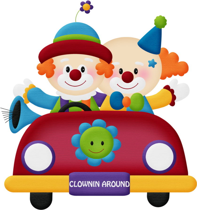 Aw Circus Clown Car 4 - Circus Clown Clipart Png (844x900)