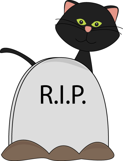 Black Cat And Tombstone - Pet Tombstone Clipart (433x565)