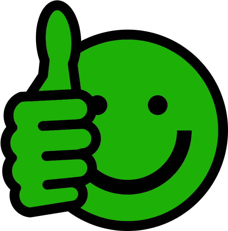 Green Smiley Face Clip Art - Thumbs Up Emoji Green (800x800)
