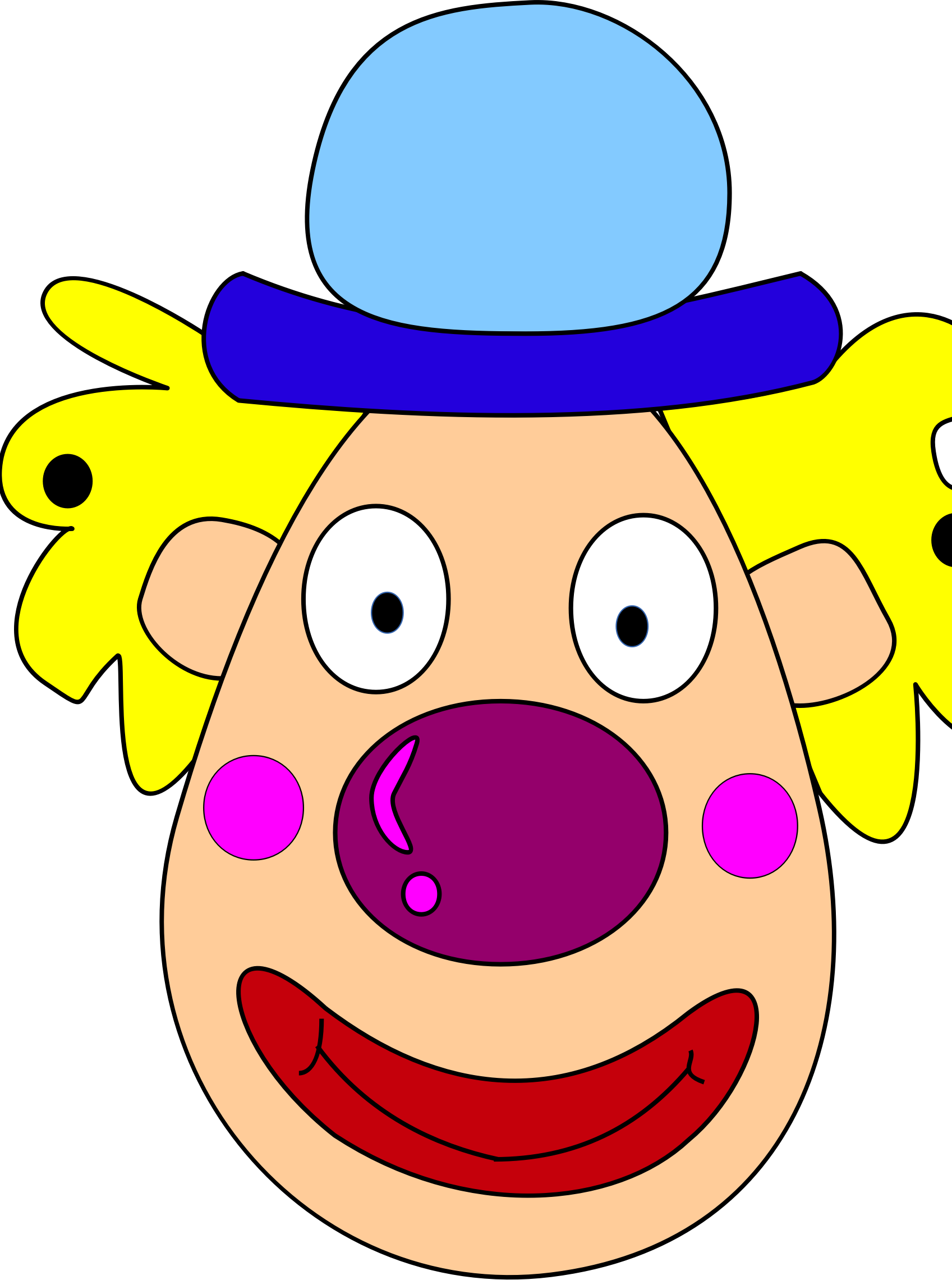 299 Evil Clown Clipart Free - Clown Head Clipart (1697x2280)