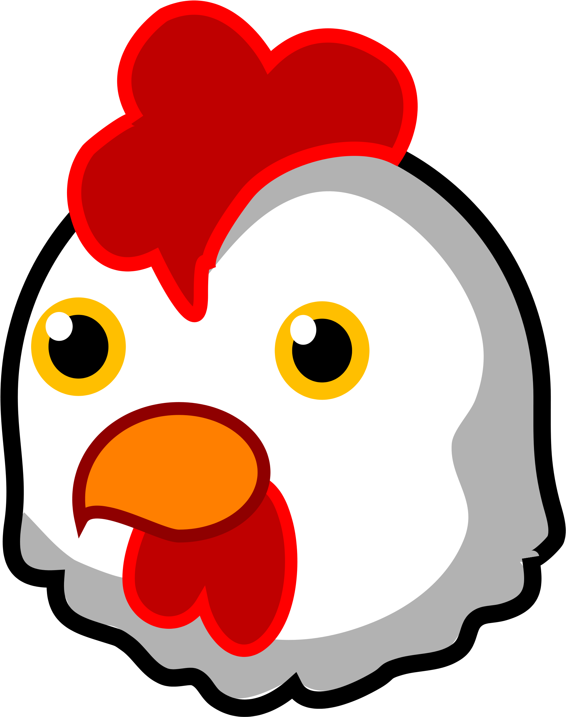 Open - Chicken Face Clip Art (2000x2508)