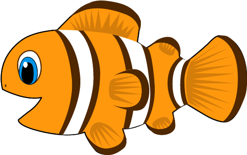 Clownfish Clipart Animated Pencil And In Color Clownfish - Cartoon Of Fish (563x369)