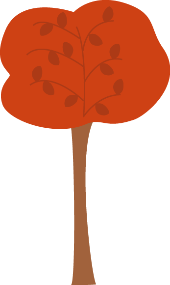 Pretty Maroon Autumn Tree - Clip Art (347x580)