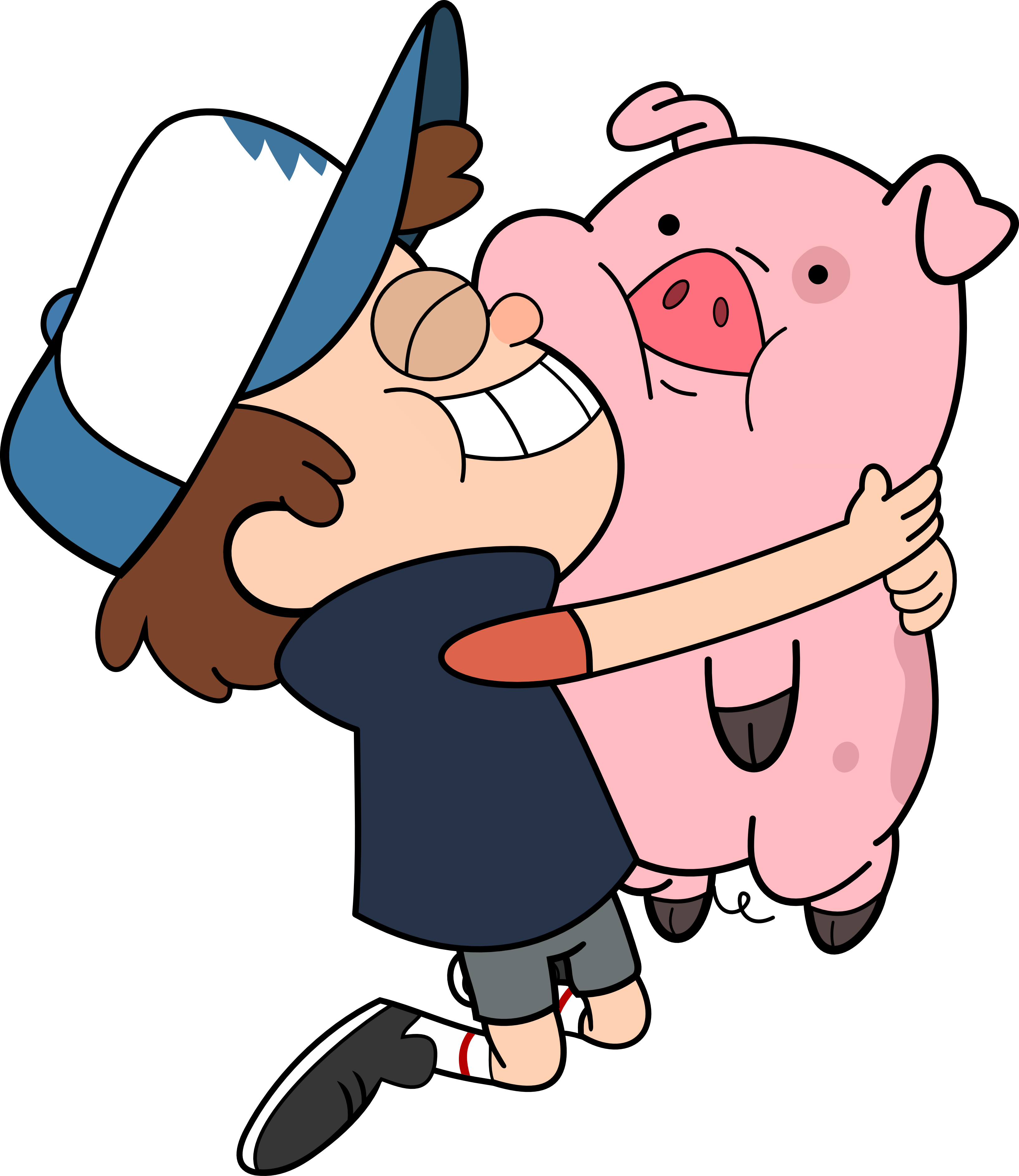 Cartoon Hug Clipart - Gravity Falls Dipper Y Pato (3271x3775)