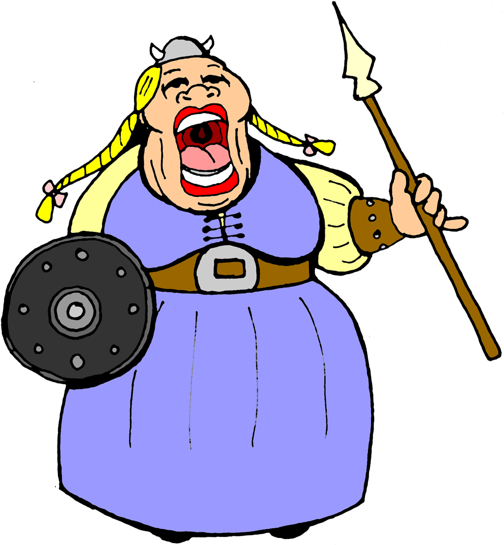 Opera Singer - Cartoon Fat Lady Singing (1000x1079)