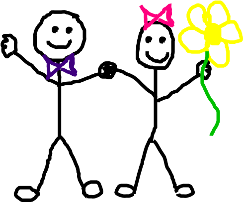Stick Figure Kids/friends Clip Art At Clipart - Clip Art (600x404)