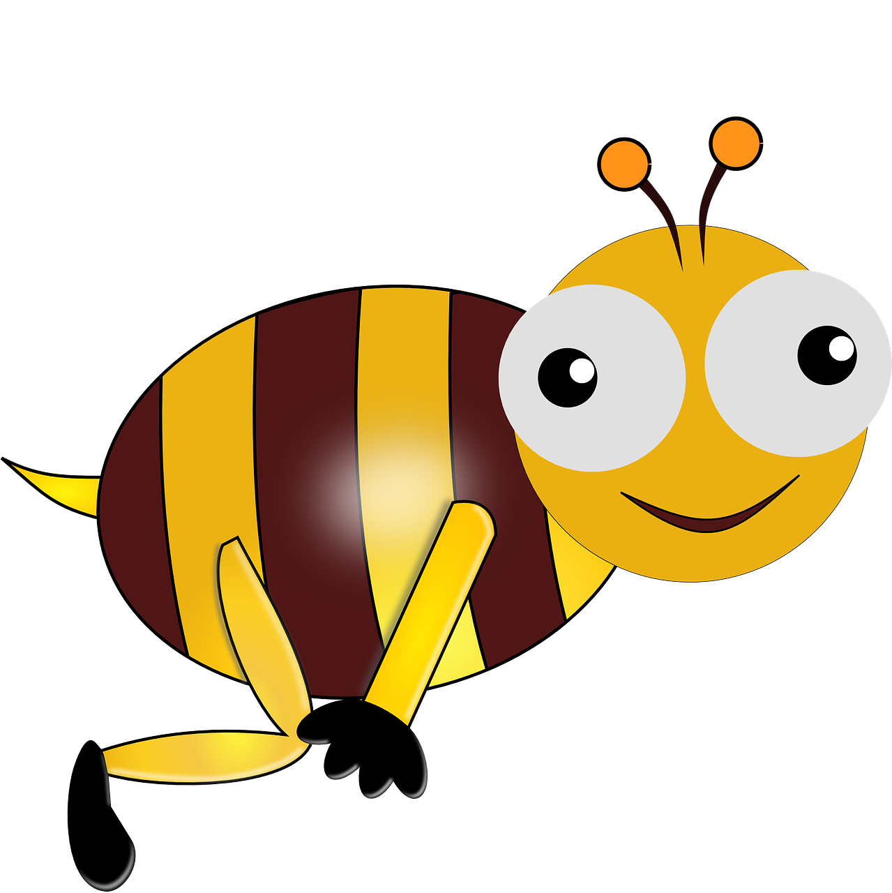 Bee With Funny Eyes - Bumble Bee Animation (1279x1280)