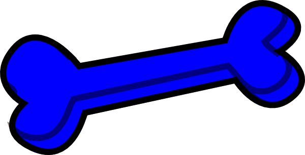 Dog Bone Clip Art Black And White Free Clipart 2 Image - Blue Bone Clip Art (600x306)