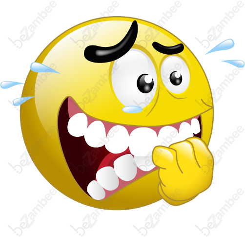 Sweating, Nervous, Wet Yellow Smiley Face Clipart - Anxious Emoji (512x512)
