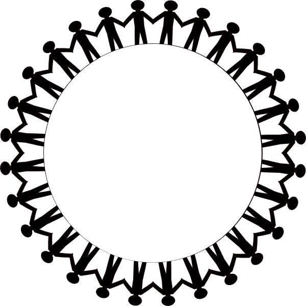 Pics Photos Friendship Circle Clip Art - Stick Figures Holding Hands In A Circle (600x600)