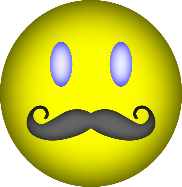 Happy Face Mustache Clip Art At Clker Com Vector Clip - Smiley (582x600)