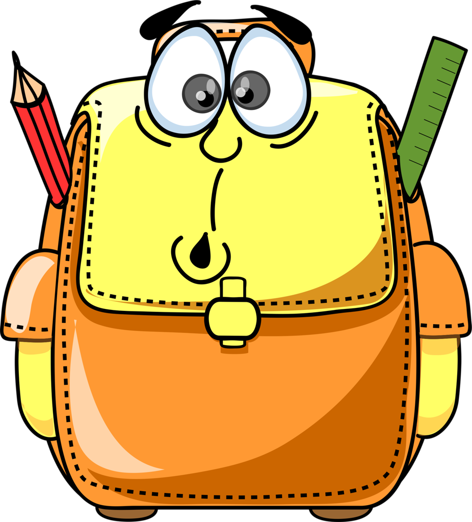 School Clipartclassroom - Cartoon School Bag (926x1024)