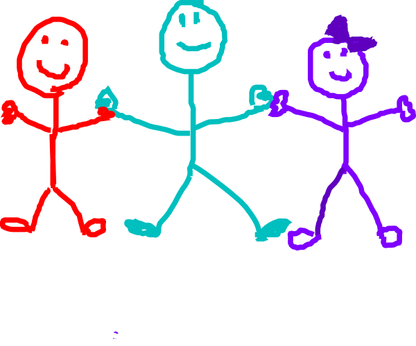 Stick Figure Children Clipart - Small Family Stick Figure (600x500)